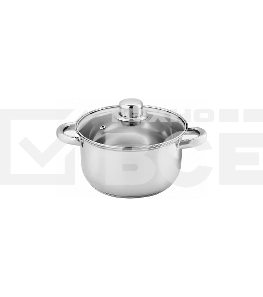 Кастрюля WEBBER BE-156/2 2,6 л, 18 см, нержавеющая сталь, со стеклянной крышкой