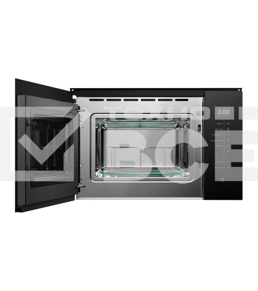 Встраиваемая микроволновая печь Kuppersberg HMW 651 B, High-Tech, 25 л, мощность 900 Вт, кварцевый гриль, поворотный стол, 5 уровней мощности, 8 автоматических программ, размораживание, сенсорное управление, дисплей, черный