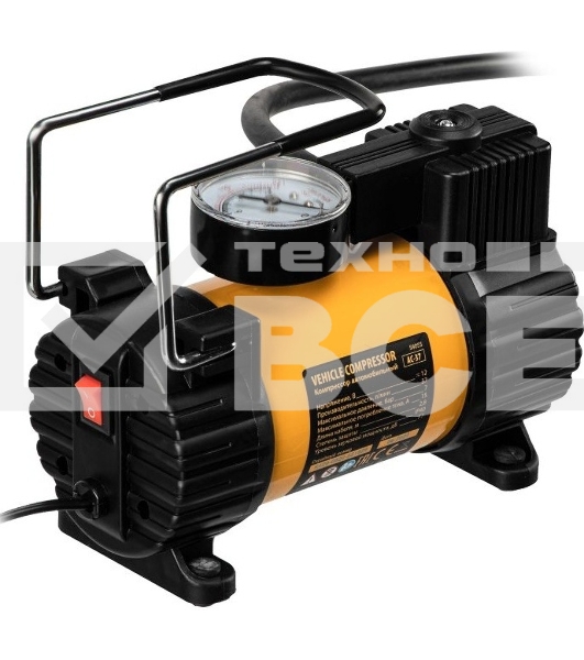 Компрессор автомобильный Denzel AC-37, 12 В, 7 атм 37 л/мин, 58055