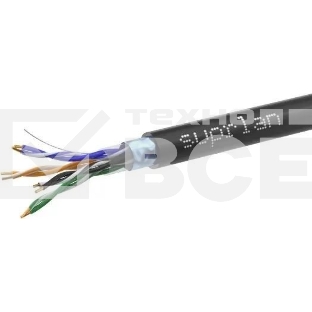 Кабель информационный Suprlan Standard 01-1028-1, кат.5E FTP 4 парыX24AWG, PE внешний 305м, черный