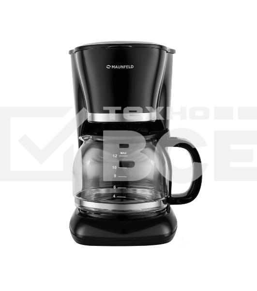 Кофеварка капельная Maunfeld MF-732BK чёрный, исп. кофе - молотый, 1,5 л, 1000 Вт