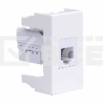 Розетка телефонная DKC Viva 45018 1-м 1 мод, RJ12, 6P6C, белый, фото 1