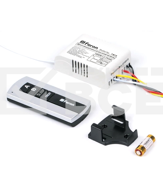 Выключатель дистанционный FERON 23344 230V 1000W 2-хканальный 30м с пультом управления, TM75