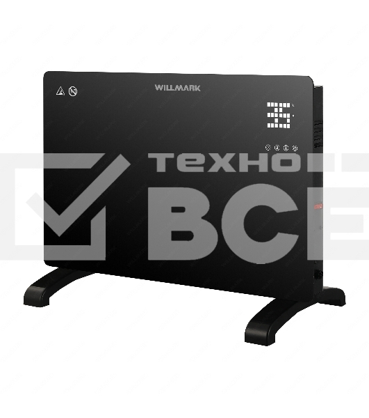 Конвектор Willmark WCH-1500GRDB черный, 1500Вт, 20 м2, термостат, дисплей