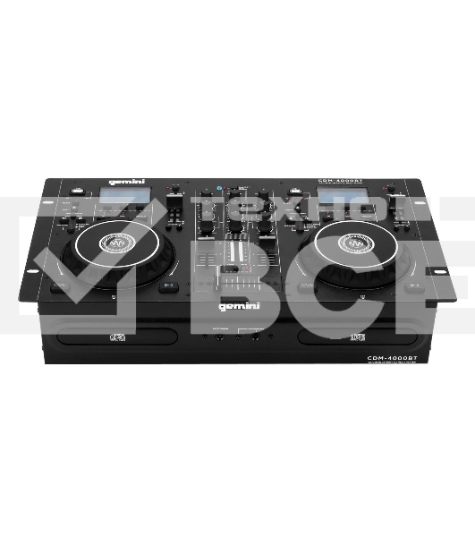 Медиа проигрыватель Gemini CDM-4000BT двойной USB/CD DJ проигрыватель с возможностью воспроизведения с USB-накопителей, CD-дисков и через Bluetooth; ЖК-дисплей; USB-A; Anti-Shock