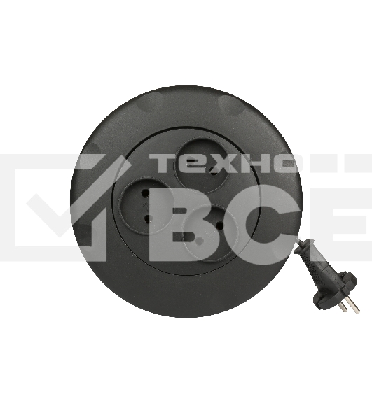 Удлинитель-рулетка Smartbuy (SBE-10-3-03-B) - 3 гнезда 3 метра (10А/2,2 кВт) круглый черный