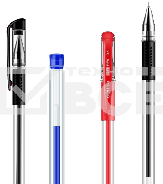 Набор ручек гелевых Deli 6610 прозрачный/ассорти, ассорти чернила, блистер (10шт), линия 0.5мм, резиновая манжета 10 ручек