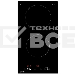 Индукционная варочная панель Monsher MHI 3003, High-Tech, индукция, 30 см, 2 зоны нагрева, inverter, сенсорное управление, 9 уровней мощности, автоматическое отключение, пауза, Booster, таймер, черный, фото 1