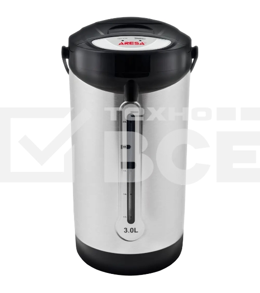 Термопот Aresa AR-4001 '230 В, 50 Гц, 650 Вт, Объем: 3 л Мощность: 650 Вт, Материал корпуса: нержавеющая сталь Материал колбы: нержавеющая сталь Закрытый нагревательный элемент Механическая помпа Поддержание температуры Индикатор уровня воды Индикация режима работы Электронное управление Длина шнура: 1 м 2 температурных режима Блокировка крышки Автоматическое отключение при закипании Защита от перегрева и включения без воды Съемная крышка Съемный шнур Ручка для переноски'
