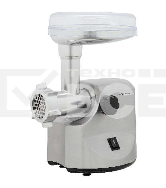 Мясорубка электрическая Krona Wolf Metall серый, 1800 Вт, 2.8 кг/мин, реверс, металлический лоток, насадки - 5