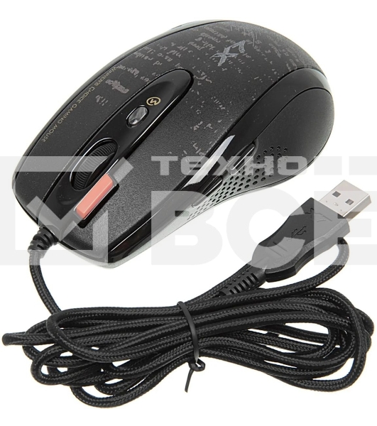 Мышь проводная A4Tech F5 черный, 3000 dpi, USB, кнопки - 7