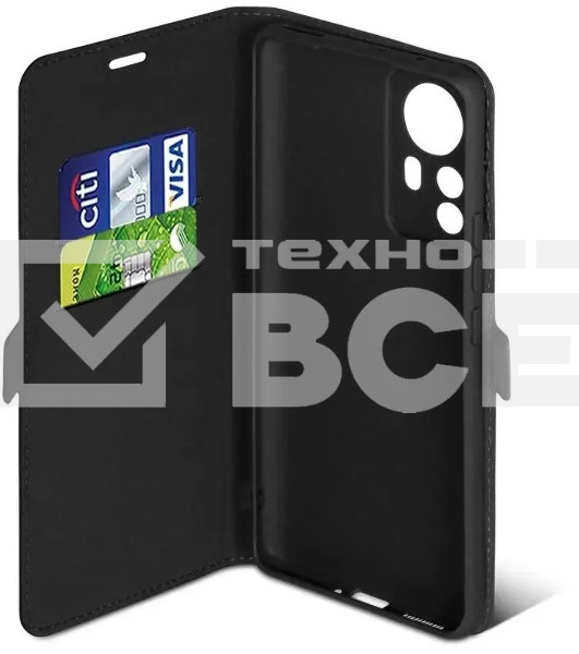 Чехол (флип-кейс) DF xiFlip-79, для Xiaomi 12 Pro, черный xiflip-79 (black)