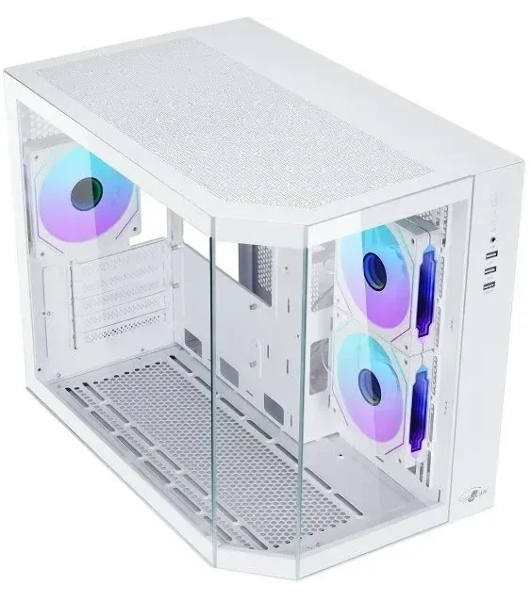 Корпус mATX Eurocase M2771 white, без БП, закаленное стекло 2 стороны