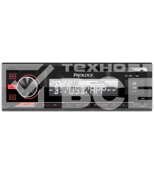 Автомагнитола Prology GT-200, 1 DIN, Bluetooth, USB Type-A, AUX, пульт ДУ