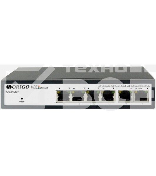 Коммутатор Smart Managed L2 PoE Switch 4 x 1000Base-T PoE+, 2 x 1000Base-T, PoE-60W budget