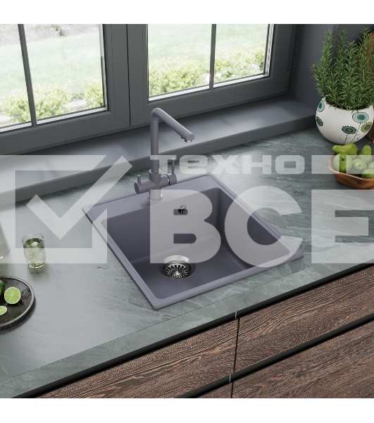 Кухонная мойка Maunfeld Perla 460 MFQS-460LGR светло-серый