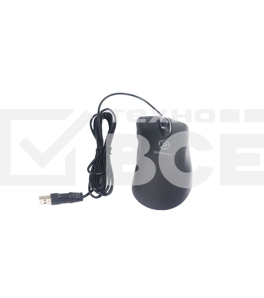 Мышь проводная Raskat M018 черный, 3200 dpi, USB, кнопки - 6