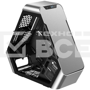 Компьютерный корпус JONSBO TR03-G Silver без БП, боковая панель из закаленного стекла, mini-ITX, micro-ATX, ATX, серебристый