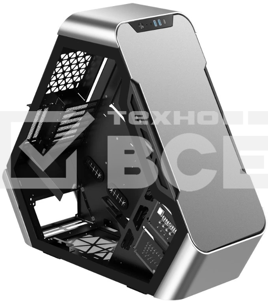 Компьютерный корпус JONSBO TR03-G Silver без БП, боковая панель из закаленного стекла, mini-ITX, micro-ATX, ATX, серебристый