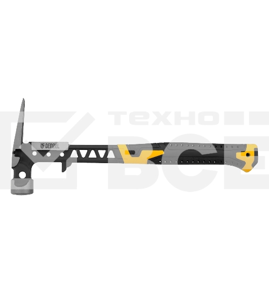 Молоток строительный Denzel 450 г, цельнокованый, боек с магнитом, двухкомп. обрезин. рук-ка