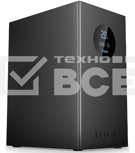 Компьютерный корпус CBR mATX Minitower V865, без БП, 1хUSB 3.0, 2хUSB 2.0, HD Audio+Mic, Digital Screen, черный