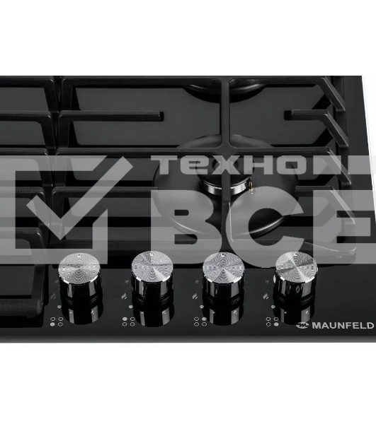 Газовая варочная панель Maunfeld EGHG.64.63CB/G, 4 конфорки, закаленное стекло, черный