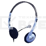Проводные наушники Genius HS-02B синий/черный, накладные, Jack 3.5 мм, регулируемый микрофон, фото 1