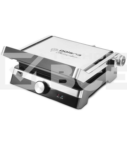 Гриль-пресс Polaris PGP 1902 электрич., серебристый