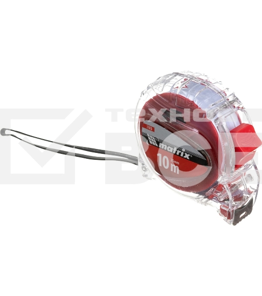 Рулетка MATRIX 31075  crystal 10м х 25мм корпус из поликарбоната