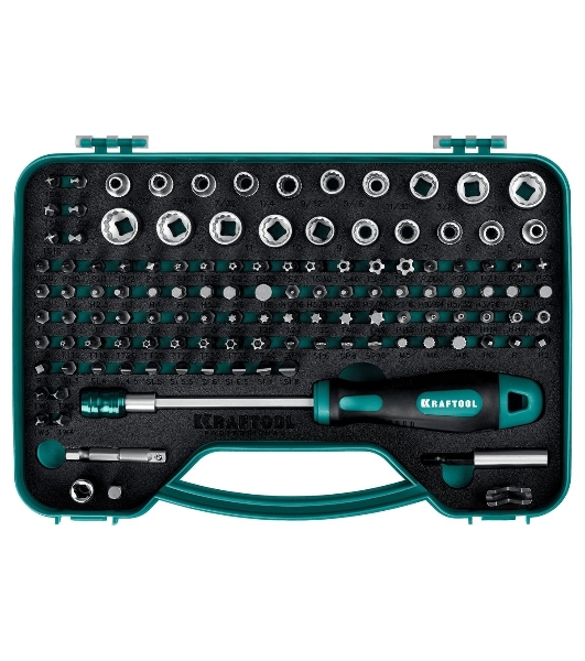 Набор: отвертка-битодержатель с насадками KRAFTOOL X-Drive-122, 122 шт (26816)