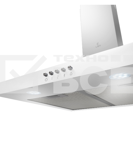 Вытяжка кухонная купольная LEX BRIZ 600 WHITE кнопочное управление