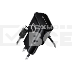 Сетевое зарядное устройство Qumo Energy (Charger 0024) 2.1A, встроенный кабель MicroUSB, черный, фото 1