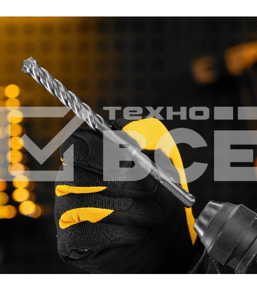 Бур по бетону Denzel цельная крестовая пластина, 12x165 мм, SDS PLUS