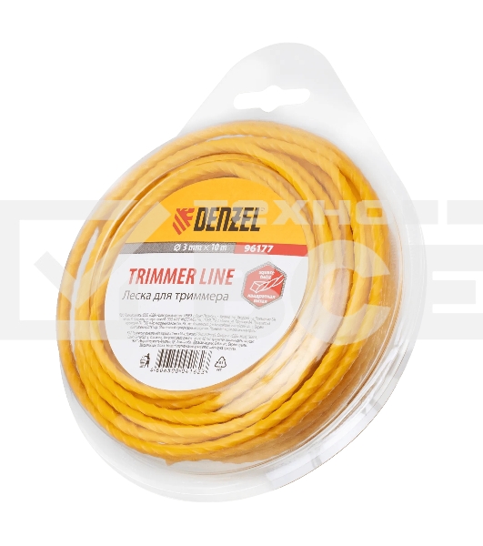 Леска для триммеров Denzel 96177квадратная витая 3.0ммх10м
