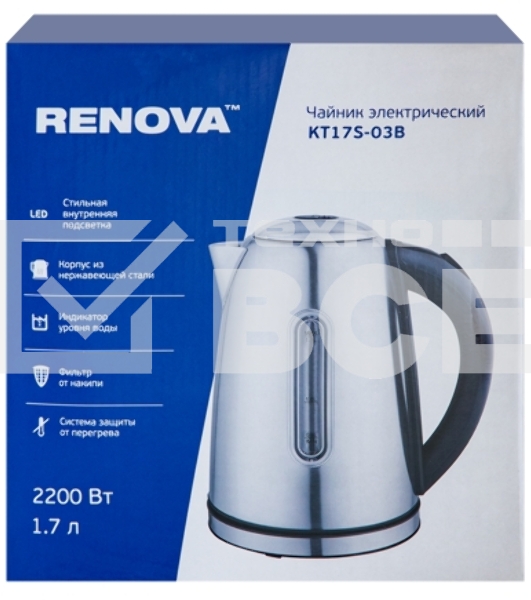 Чайник электрический Renova KT17S-03B