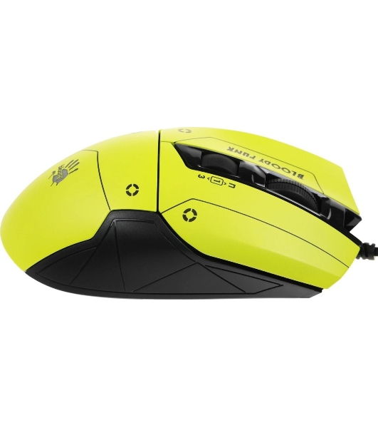 Мышь проводная A4Tech Bloody W70 Max желтый/черный, 10000 dpi, USB, кнопки - 9