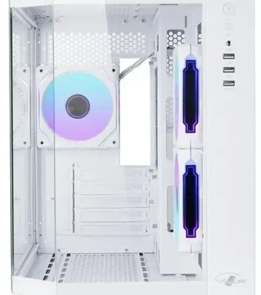 Корпус mATX Eurocase M2771 white, без БП, закаленное стекло 2 стороны