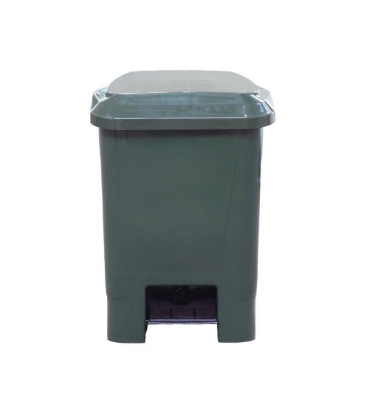 Мусорный контейнер полимерный ТАРА.РУ МКТ 30 зеленый 30л., в комплекте, с педалью, с пакетодерж. 36517