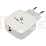 Зарядное устройство Cablexpert MP3A-PC-40, 18Вт, 3А,  быстрая зарядка QC3.0, 1 порт USB, белый, пакет, фото 1