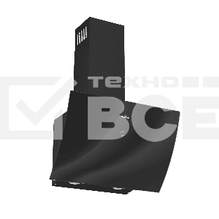 Вытяжка каминная Elikor Wave BK 60 черный, управление сенсорное (1 мотор)