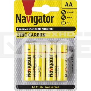 Элемент питания NAVIGATOR NBT-NS-R6-BP4, 1.5 В