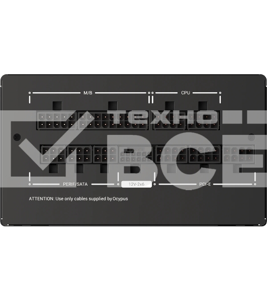 Блок питания Ocypus Iota P1000 (Iota-P1000-G1FFBK024X-EU), 1200Вт, 80 PLUS Gold, 120мм, модульный, черный