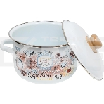 Кастрюля Appetite 1RD201М Roses с крышкой, эмалированная сталь, цилиндрическая 4 л, фото2