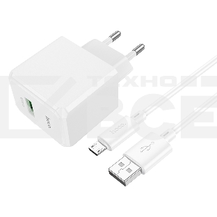 Сетевое зарядное устройство HOCO CS12Am White СЗУ 1USB 3.0A QC3.0 18W быстрая зарядка