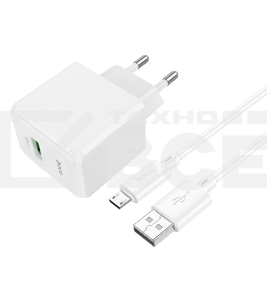 Сетевое зарядное устройство HOCO CS12Am White СЗУ 1USB 3.0A QC3.0 18W быстрая зарядка