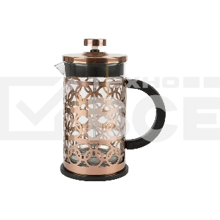 Френч-пресс MALLONY BRONZO объем: 600 мл, из боросил стекла, корпус из нерж стали (медный) (950154)