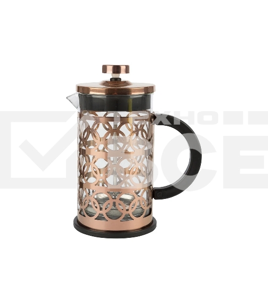 Френч-пресс MALLONY BRONZO объем: 600 мл, из боросил стекла, корпус из нерж стали (медный) (950154)