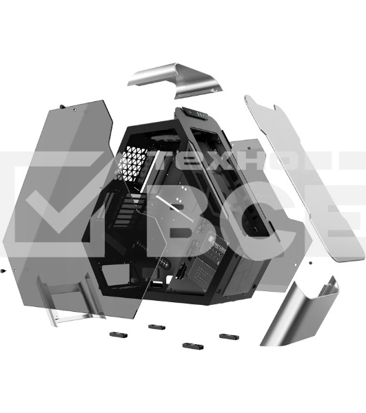 Компьютерный корпус JONSBO TR03-G Silver без БП, боковая панель из закаленного стекла, mini-ITX, micro-ATX, ATX, серебристый