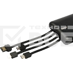 Портативный аккумулятор Gembird GPB-10C, 10000мА·ч, 2A, 4 встроенных кабеля, черный, фото8