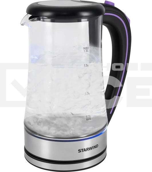 Чайник электрический Starwind SKG4045 1.8л. 1800Вт черный/серебристый корпус: стекло